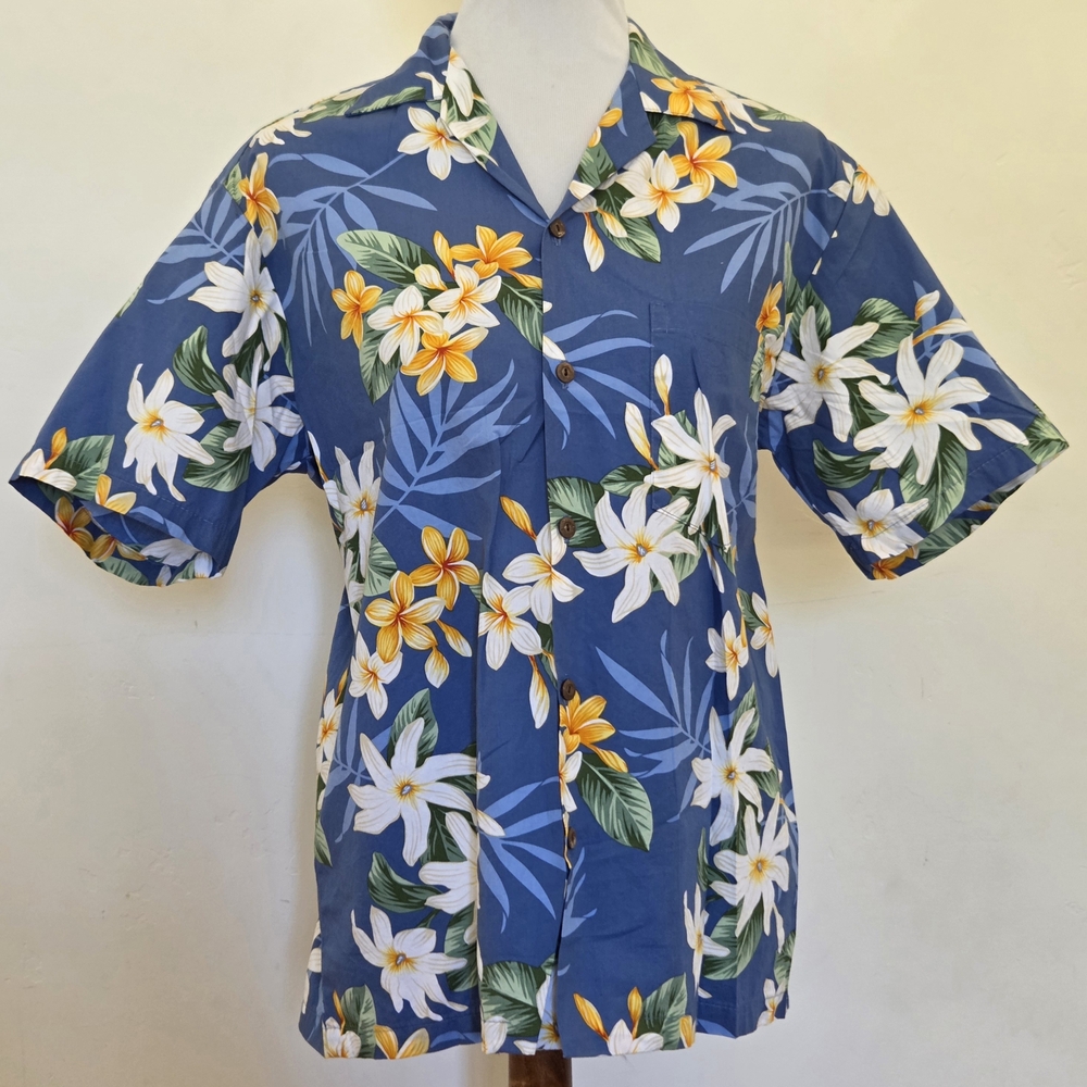 Floral Button Down Shirt - Blue and Yellow